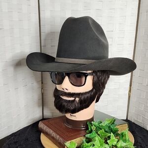 👉RESISTOL 4X BLK "LOOKOUT" WESTERN COWBOY HAT ~GEORGE STRAIT EDITION ~SIZE: 7 R